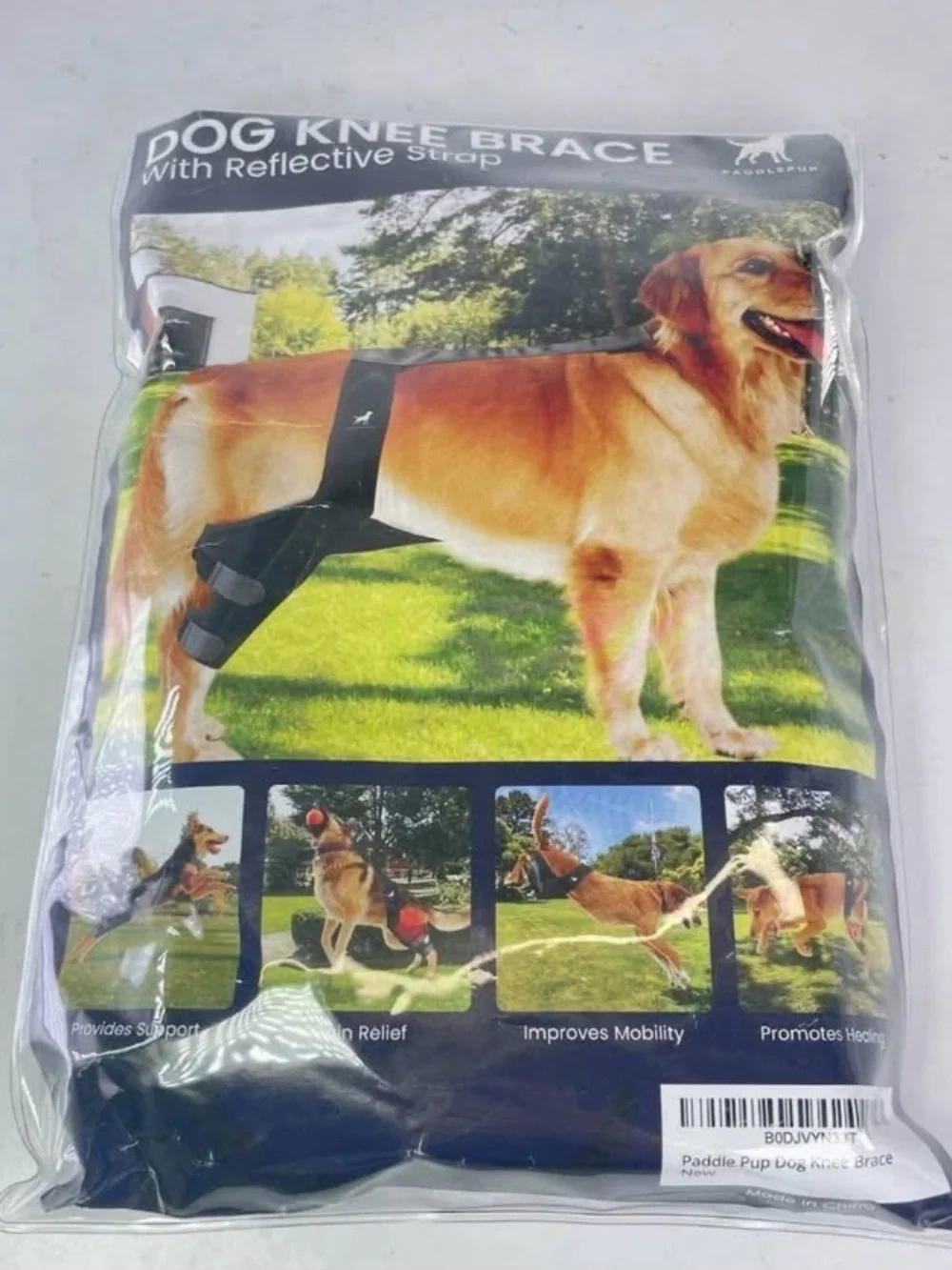 Paddle Pup Dog Knee Brace Reflective for Torn ACL, Knee & Ankle Pain - Size L
